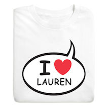 Alternate Image 5 for Personalized I Love 'Your Name' Speech Balloon Shirt