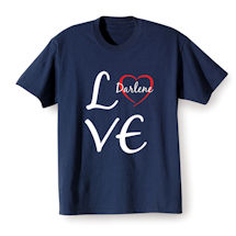 Alternate Image 1 for Personalized Love "Your Name" Heart T-Shirt or Sweatshirt