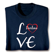 Product Image for Personalized Love "Your Name" Heart T-Shirt or Sweatshirt