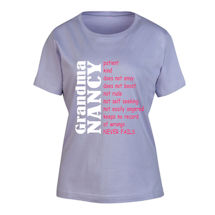 Alternate Image 1 for Personalized "Your Name" Grandma Positive Attributes T-Shirt or Sweatshirt