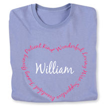 Product Image for Personalized 'Your Name' Attributes Heart Shirt