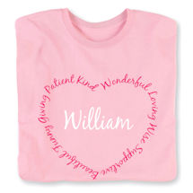 Alternate Image 3 for Personalized 'Your Name' Attributes Heart Shirt