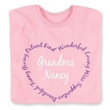 Alternate image Personalized "Your Name" Heart Shaped Attributes Shirt - Two Lines