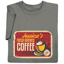 Product Image for Personalized 'Your Name' Fresh Brewed Coffee Retro Shirt