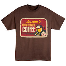 Alternate Image 2 for Personalized 'Your Name' Fresh Brewed Coffee Retro Shirt