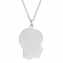 Alternate image for Personalized Silhouette Pendant - Boy, Engraved