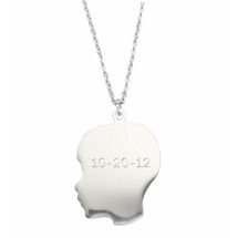 Alternate Image 1 for Personalized Silhouette Pendant - Boy, Engraved