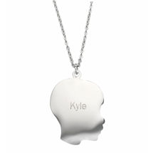 Alternate Image 2 for Personalized Silhouette Pendant - Boy, Engraved
