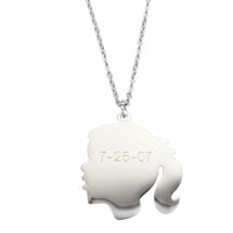 Personalized Silhouette Pendant - Girl, Engraved