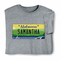 Personalized State License Plate T-Shirt or Sweatshirt - Alabama