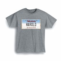 Alternate Image 1 for Personalized State License Plate Shirts - Arkansas