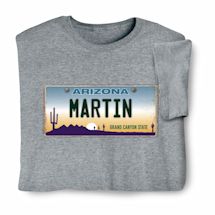 Personalized State License Plate T-Shirt or Sweatshirt - Arizona