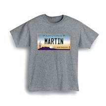 Alternate Image 1 for Personalized State License Plate Shirts - Arizona