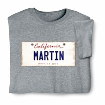 Alternate image for Personalized State License Plate T-Shirt or Sweatshirt - California