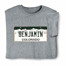 Personalized State License Plate T-Shirt or Sweatshirt - Colorado