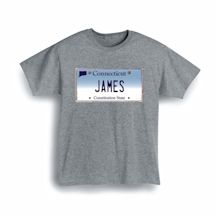 Alternate image Personalized State License Plate T-Shirt or Sweatshirt - Connecticut