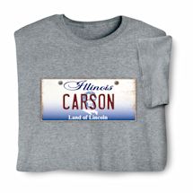Alternate image for Personalized State License Plate T-Shirt or Sweatshirt - Illinois