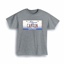 Alternate Image 1 for Personalized State License Plate Shirts - Illinois