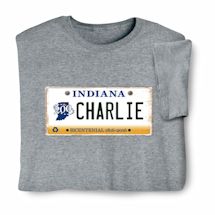Product Image for Personalized State License Plate T-Shirt or Sweatshirt - Indiana