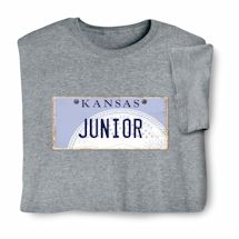 Personalized State License Plate T-Shirt or Sweatshirt - Kansas