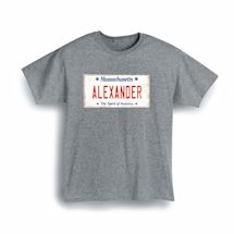 Alternate image for Personalized State License Plate T-Shirt or Sweatshirt - Massachusetts