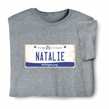 Product Image for Personalized State License Plate T-Shirt or Sweatshirt - Michigan