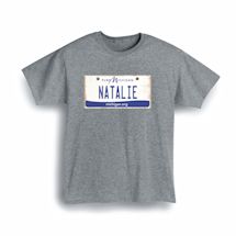 Alternate Image 1 for Personalized State License Plate T-Shirt or Sweatshirt - Michigan
