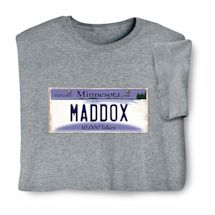 Product Image for Personalized State License Plate T-Shirt or Sweatshirt - Minnesota