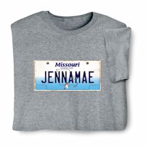 Personalized State License Plate T-Shirt or Sweatshirt - Missouri