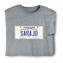 Alternate image for Personalized State License Plate T-Shirt or Sweatshirt - Mississippi