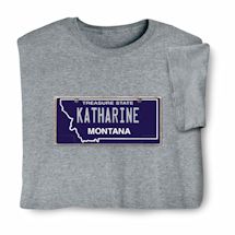 Product Image for Personalized State License Plate Shirts - Montana