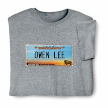 Alternate image for Personalized State License Plate T-Shirt or Sweatshirt - North Dakota