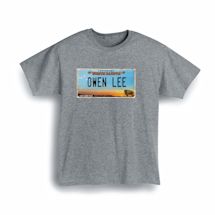 Alternate Image 1 for Personalized State License Plate Shirts - North Dakota