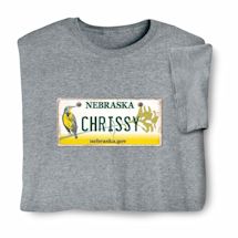 Alternate image for Personalized State License Plate T-Shirt or Sweatshirt - Nebraska