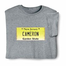 Alternate image for Personalized State License Plate T-Shirt or Sweatshirt - New Jersey
