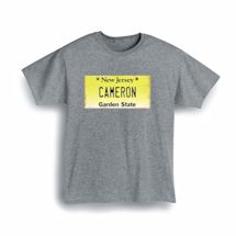Alternate Image 1 for Personalized State License Plate Shirts - New Jersey