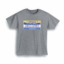 Alternate image for Personalized State License Plate T-Shirt or Sweatshirt - Nevada