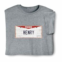 Alternate image for Personalized State License Plate T-Shirt or Sweatshirt - Ohio