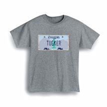 Alternate image for Personalized State License Plate T-Shirt or Sweatshirt - Oregon