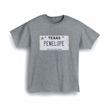 Alternate image for Personalized State License Plate T-Shirt or Sweatshirt - Texas
