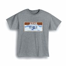 Alternate image for Personalized State License Plate T-Shirt or Sweatshirt - Utah
