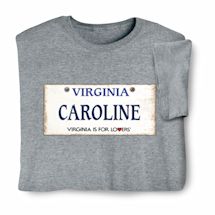 Alternate image for Personalized State License Plate T-Shirt or Sweatshirt - Virginia