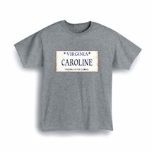 Alternate Image 1 for Personalized State License Plate T-Shirt or Sweatshirt - Virginia
