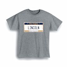 Alternate Image 1 for Personalized State License Plate Shirts - West Virginia