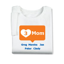 Alternate image for Personalized Orange Mom's Heart Mom T-shirt