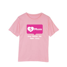 Alternate image Personalized Pink Mom's Heart Mom T-shirt