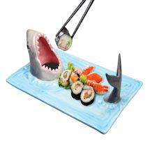 Alternate image for Shark Attack Hand-Painted Ceramic Sushi Serving Platter