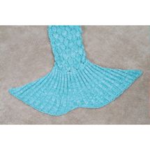 Alternate image Mermaid Tail Knit Blanket - Aqua