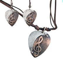 Alternate image Treble Clef Necklace And Earring Set