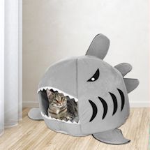Alternate image Shark Shaped Soft Cat Bed And House